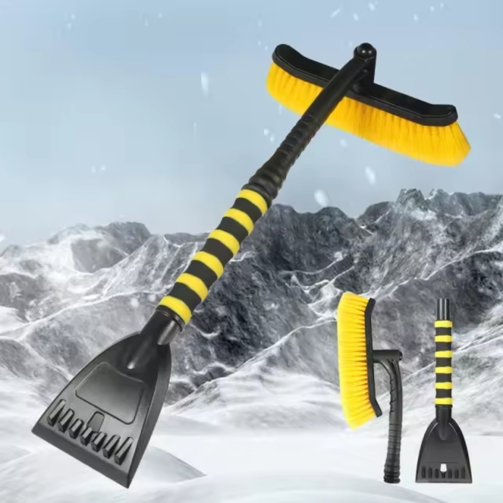 Yellow and Black Snow Brush with Ice Scraper